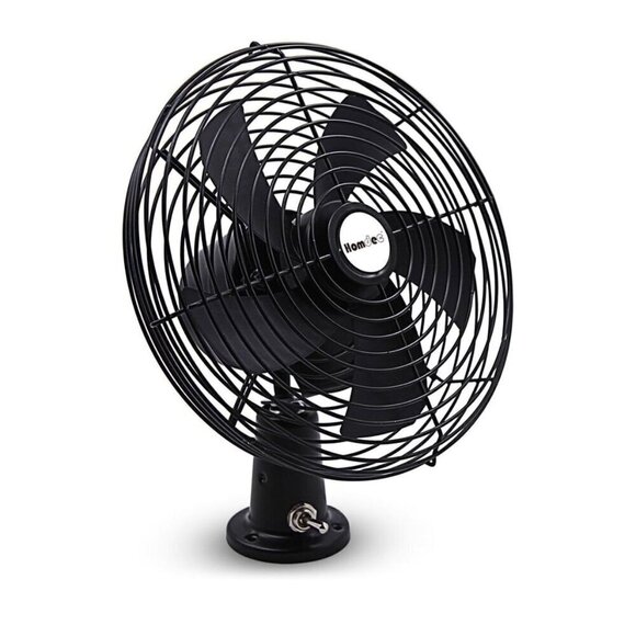 12V RV Cooling Fan with 2-Speed Switch, 8.75-Inch Heavy Duty Black Metal Fan, - Picture 1 of 11